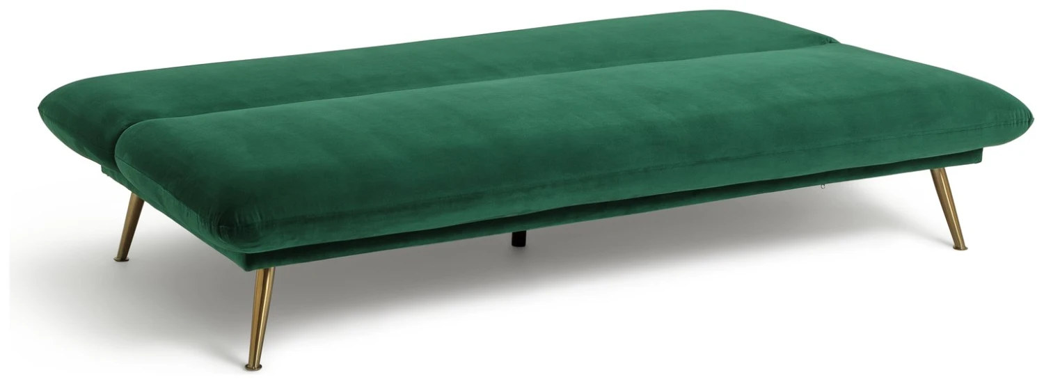 Habitat Matteo 2 Seater Velvet Sofa Bed - Green - Image 3