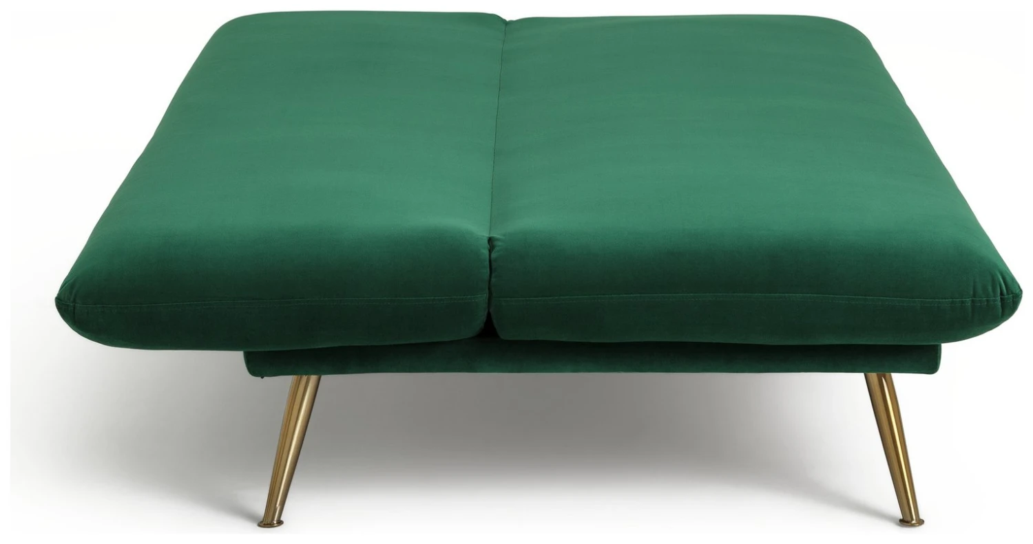 Habitat Matteo 2 Seater Velvet Sofa Bed - Green - Image 4