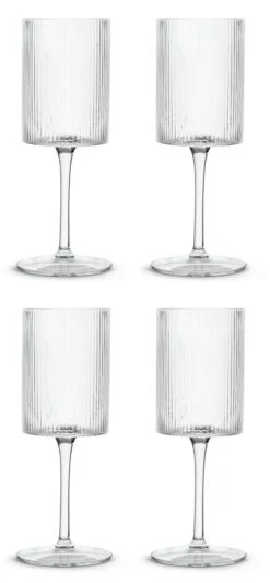 Habitat Ribbed Set Of 4 Wine Glasses