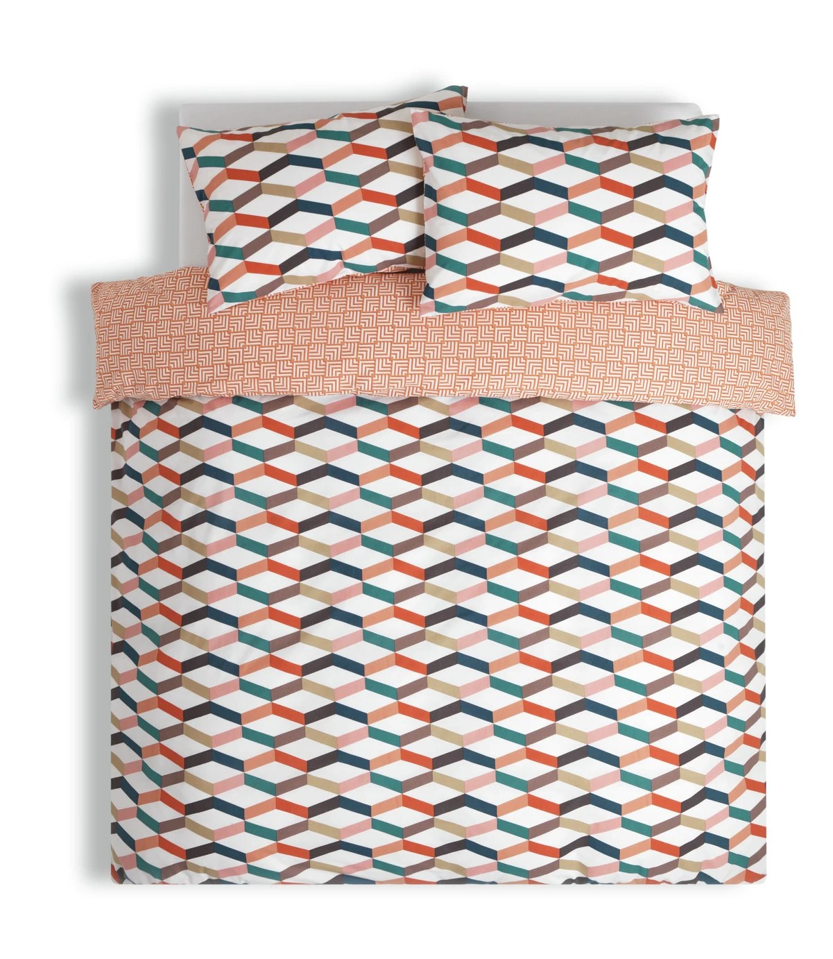 Habitat Geometric ZigZag Multicolour Bedding Set - Single - Image 3