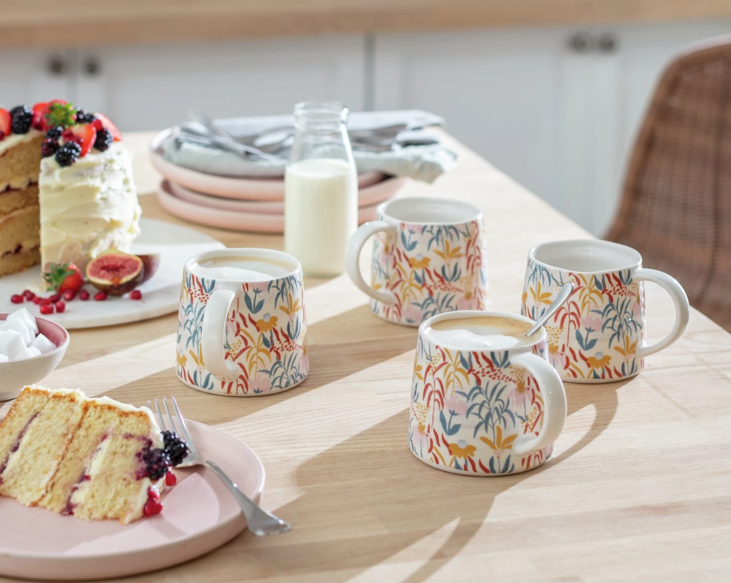 Habitat Floral Ripple Set Of 4 Mugs - Image 2