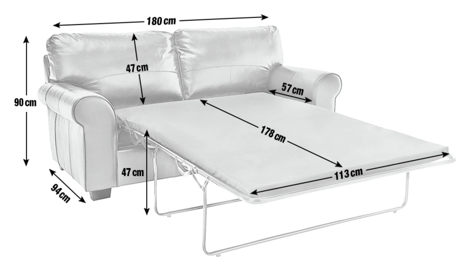 Habitat Salisbury 2 Seater Leather Sofa Bed - Tan - Image 4