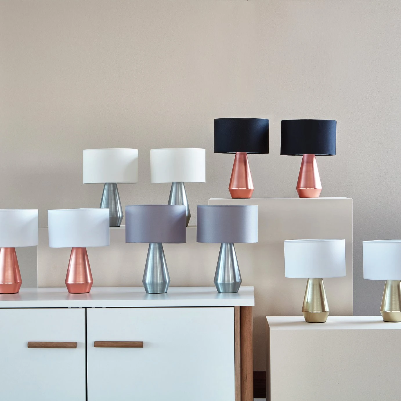 Habitat Maya Pair Of Touch Table Lamps - Silver & Cream - Image 2