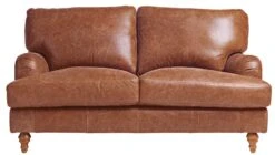Habitat Livingston Leather 2 Seater Sofa - Tan
