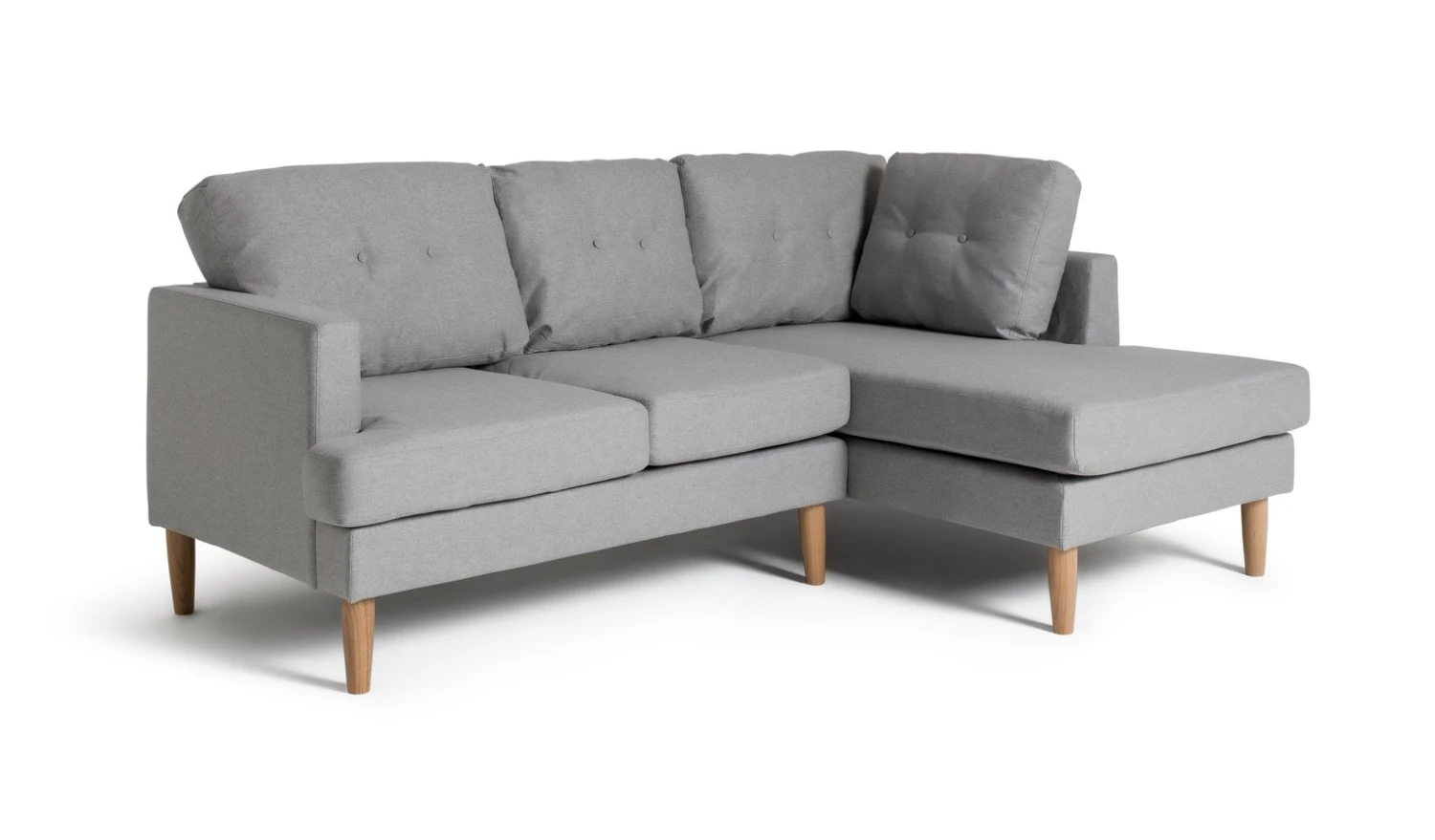 Habitat Joshua Fabric Corner Chaise Sofa - Light Grey