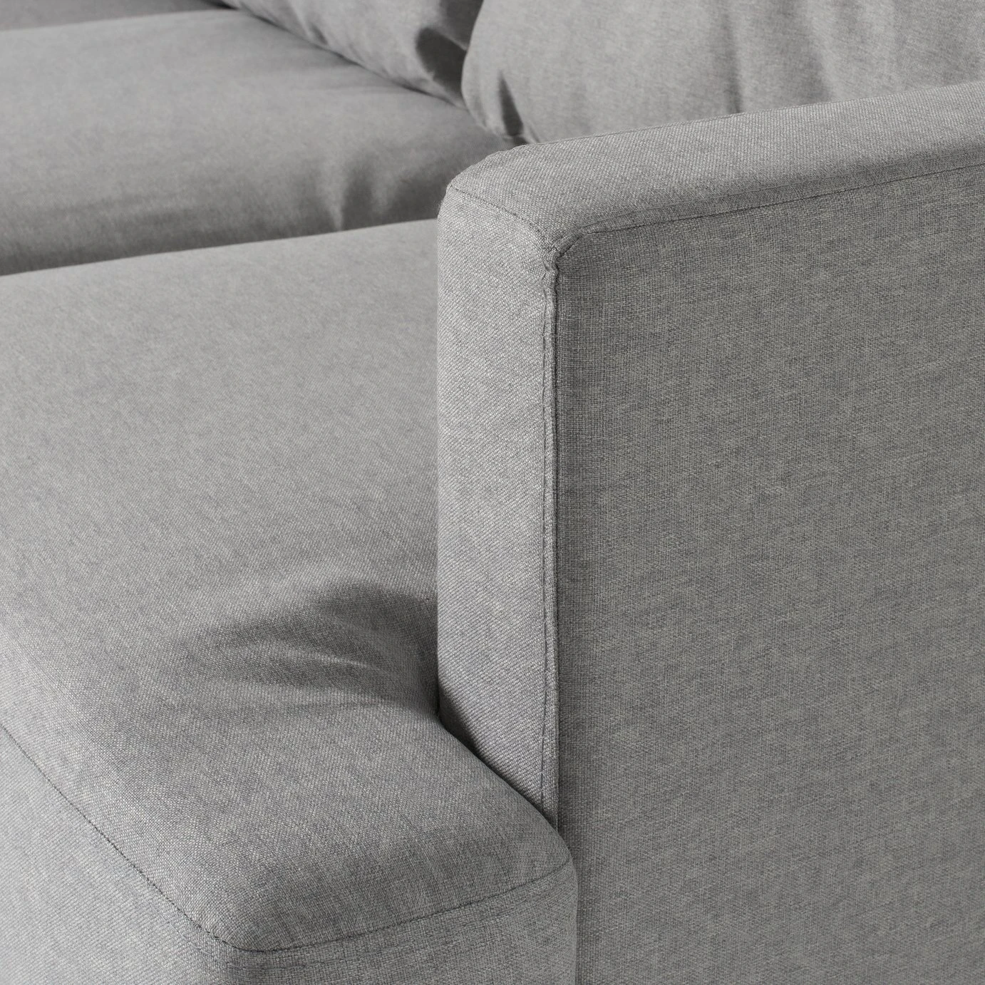 Habitat Joshua Fabric Corner Chaise Sofa - Light Grey - Image 7