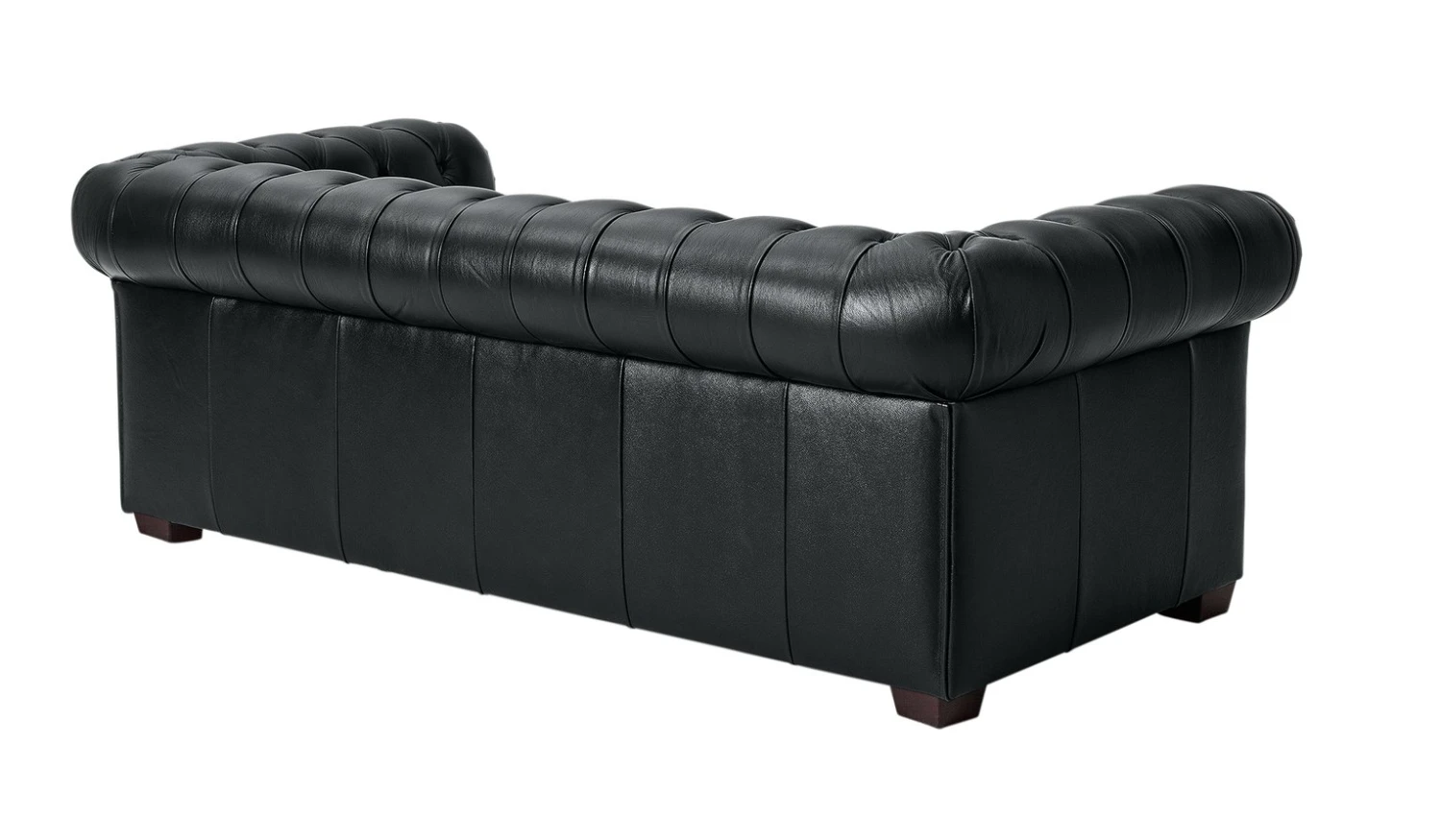 Habitat Chesterfield Leather 3 Seater Sofa - Black - Image 5
