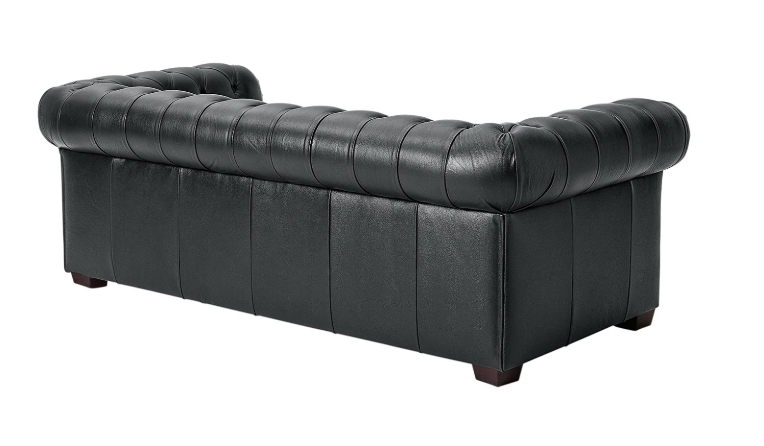 Habitat Chesterfield Leather 3 Seater Sofa - Black - Image 6