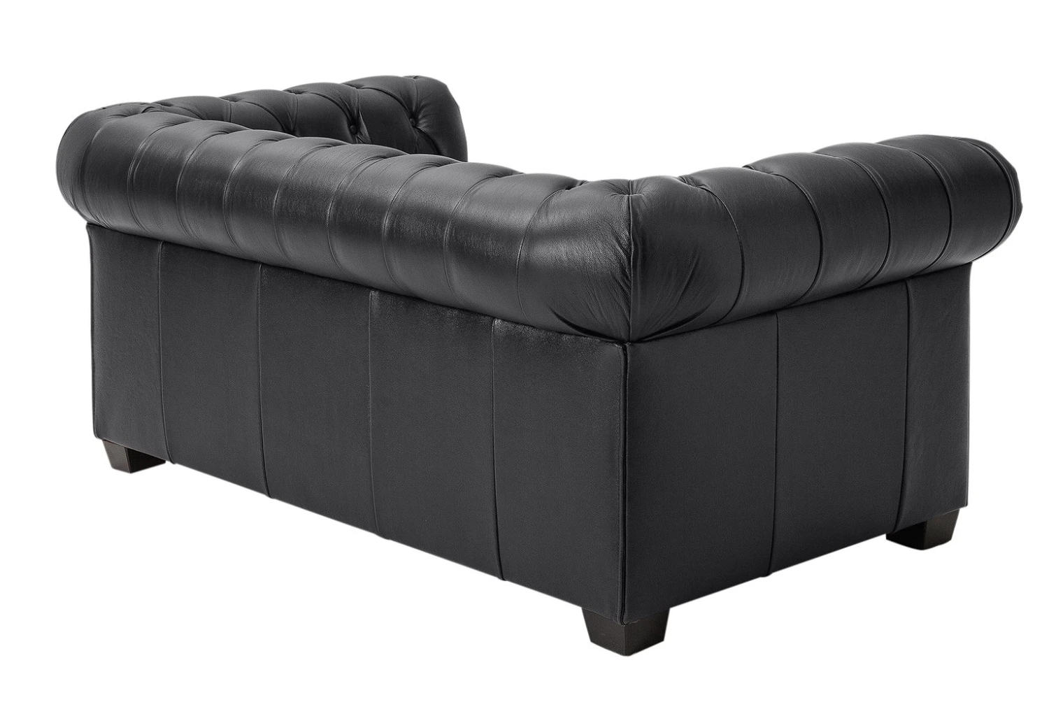 Habitat Chesterfield Leather 2 Seater Sofa - Black - Image 6