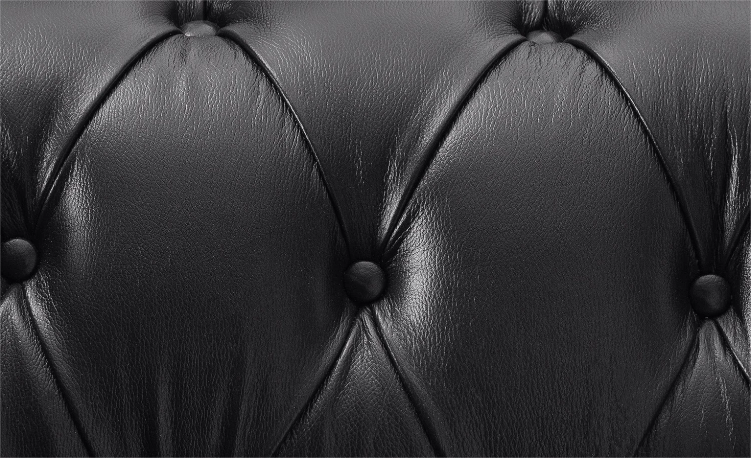 Habitat Chesterfield Leather 2 Seater Sofa - Black - Image 8