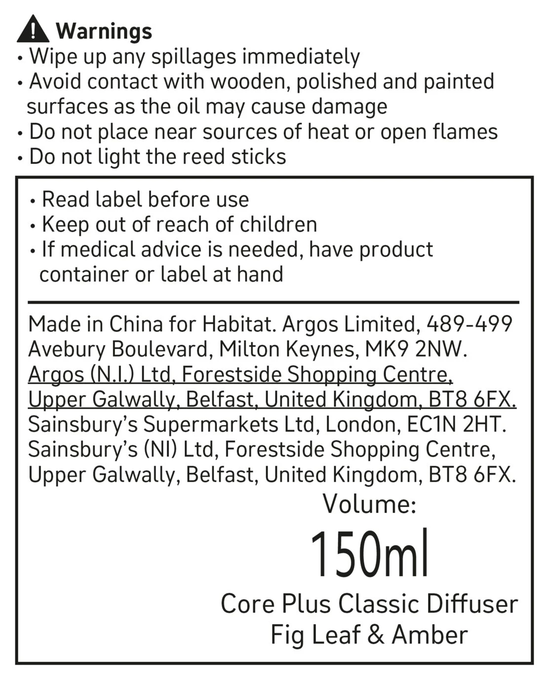 Habitat 150ml Scented Diffuser - Fig Leaf & Amber - Image 5