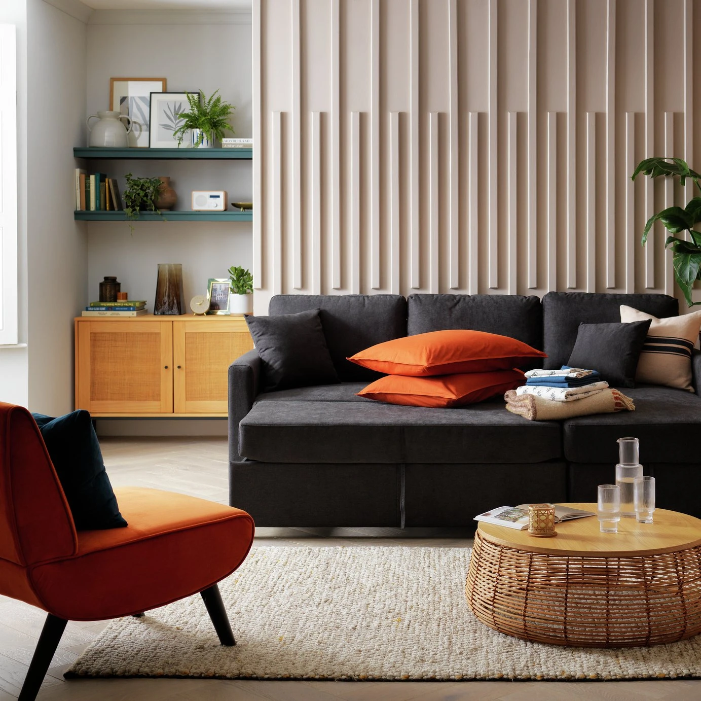 Habitat Reagan Right Corner Chaise Sofa Bed - Charcoal - Image 11