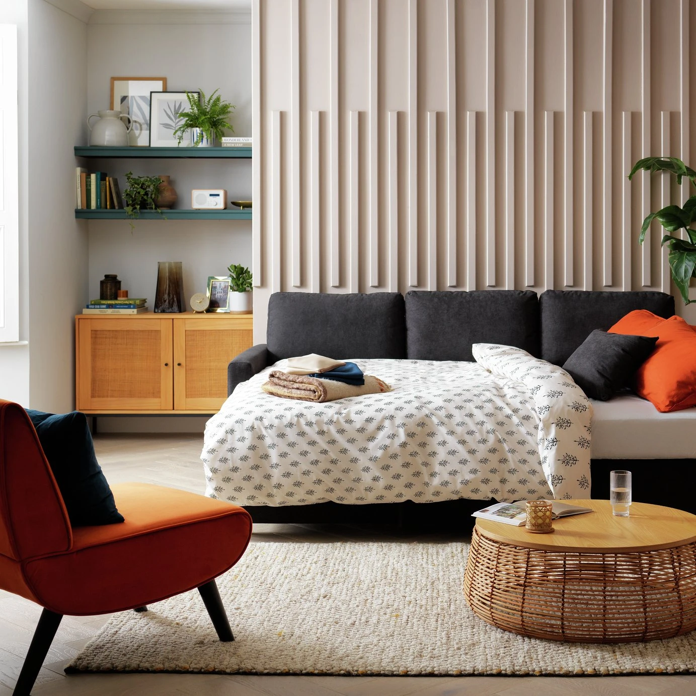 Habitat Reagan Right Corner Chaise Sofa Bed - Charcoal - Image 12