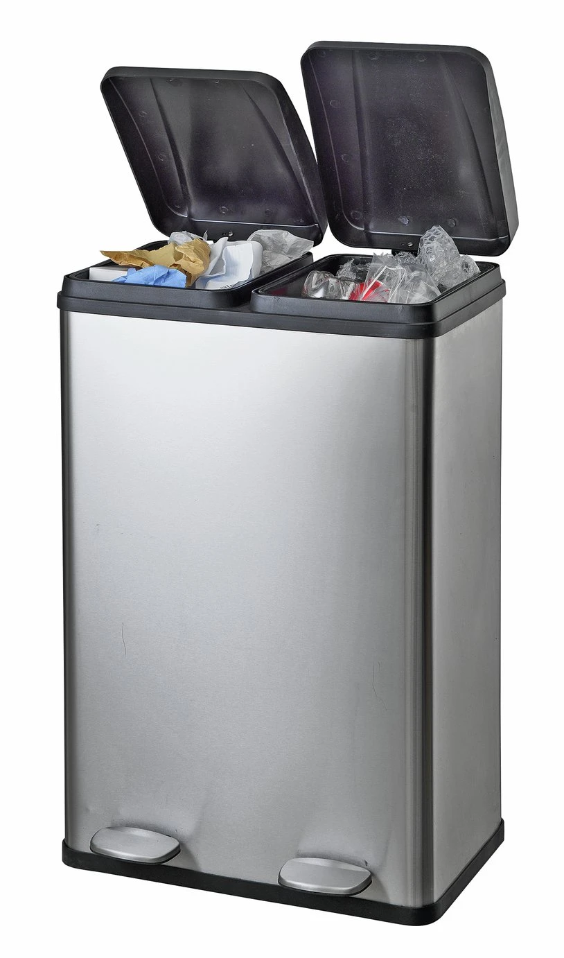 Habitat 55 Litre 2 Compartment Recycling Bin - Steel - Image 4