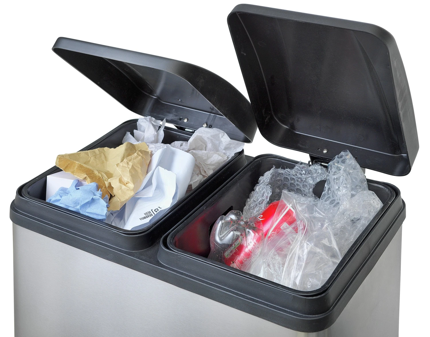 Habitat 55 Litre 2 Compartment Recycling Bin - Steel - Image 5