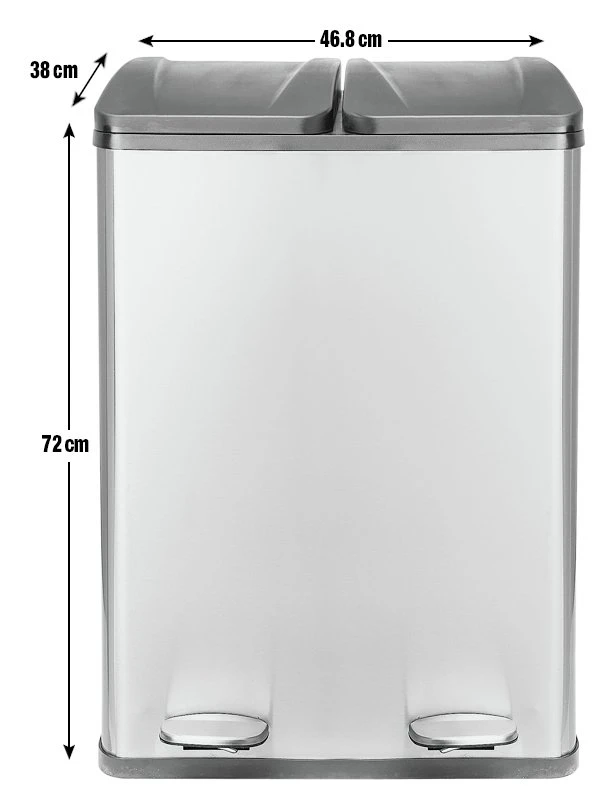 Habitat 55 Litre 2 Compartment Recycling Bin - Steel - Image 6