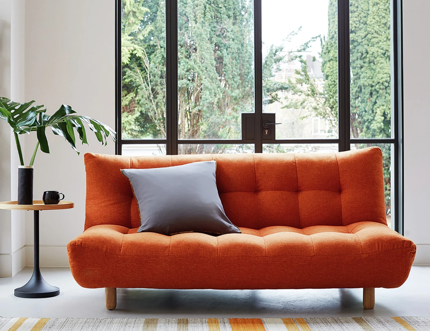 Habitat Kota Fabric Clic Clac Sofa Bed - Black And White - Image 2