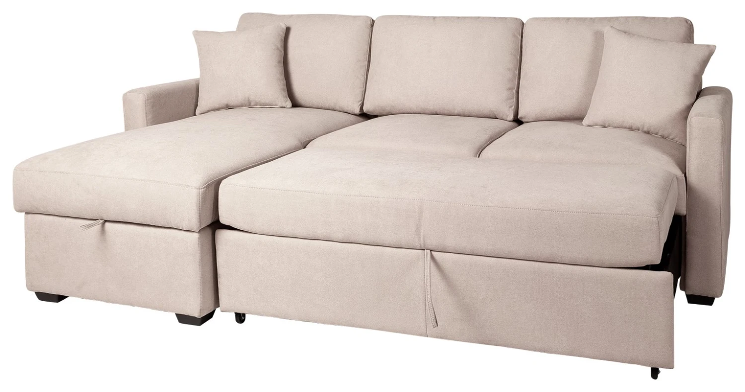 Habitat Reagan Left Corner Chaise Sofa Bed - Natural - Image 4