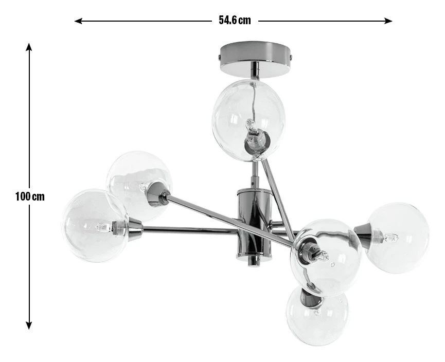 Habitat Glam 6 Light Glass Ceiling Light – Gold - Image 3