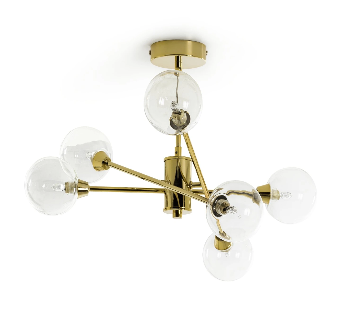 Habitat Glam 6 Light Glass Ceiling Light – Gold - Image 4