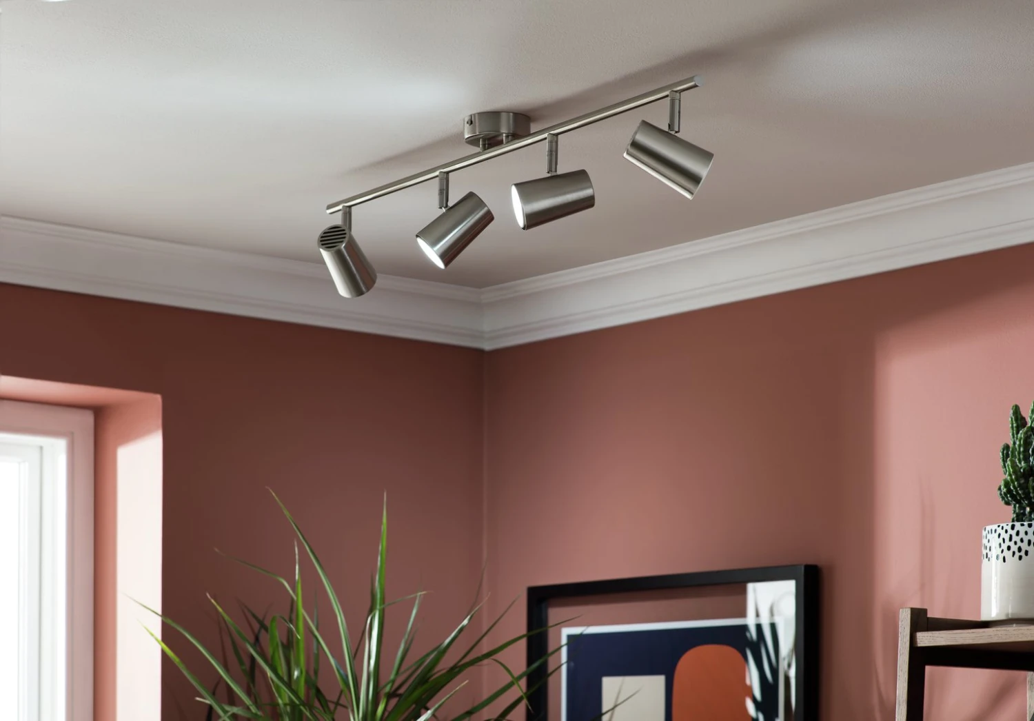 Habitat Brushed Chrome 4 Light Spotlight Bar - Image 7