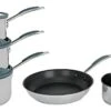 Habitat 5 Piece Stainless Steel With Silicone Rim Pan Set