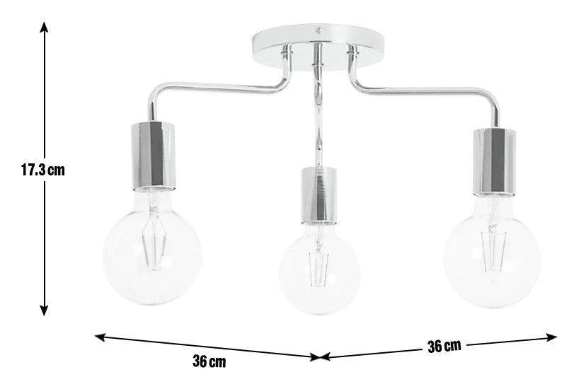 Habitat Rayner Steel 3 Light LED Flush Ceiling Light -Chrome - Image 3