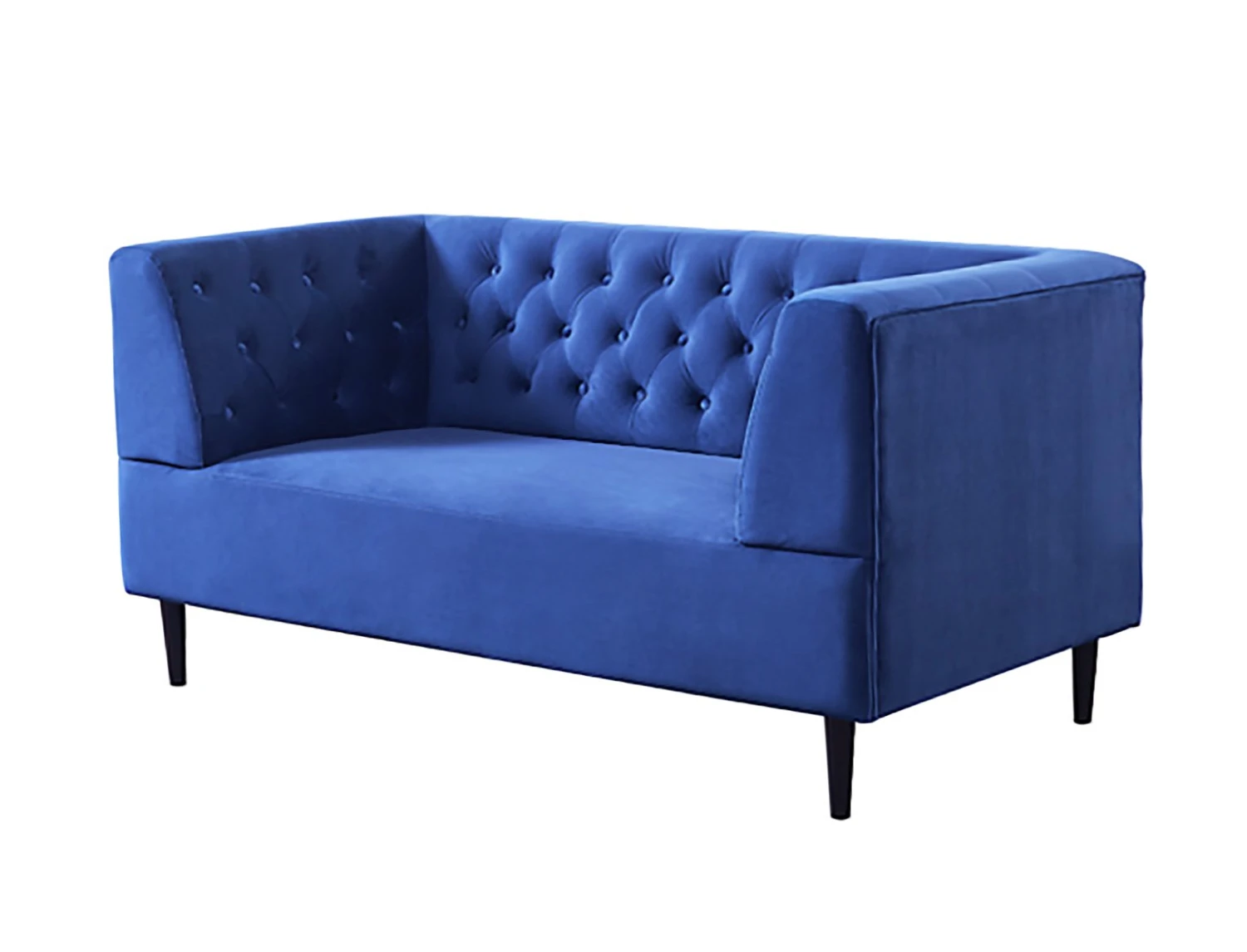 Habitat Blake Velvet 2 Seater Sofa - Navy Blue - Image 5