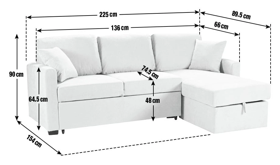 Habitat Reagan Right Corner Sofa Bed - Grey - Image 9