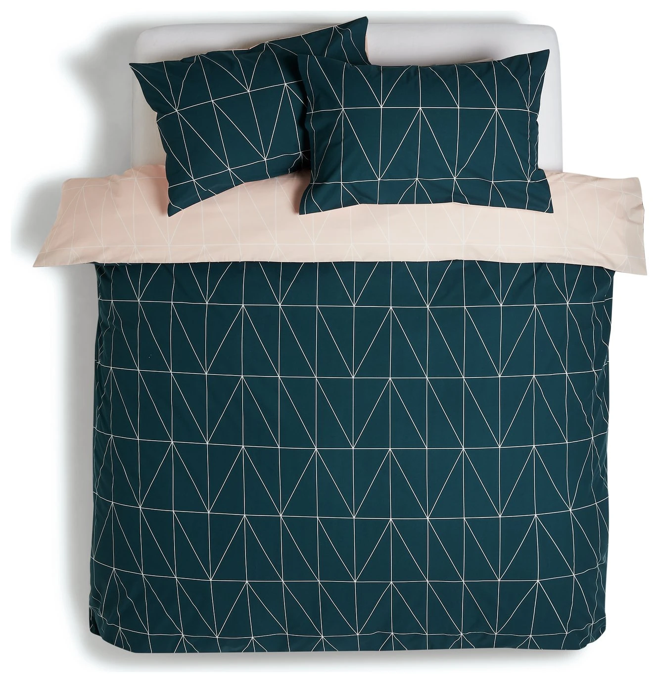 Habitat Geo Teal & Blush Reversible Bedding Set - Single - Image 3