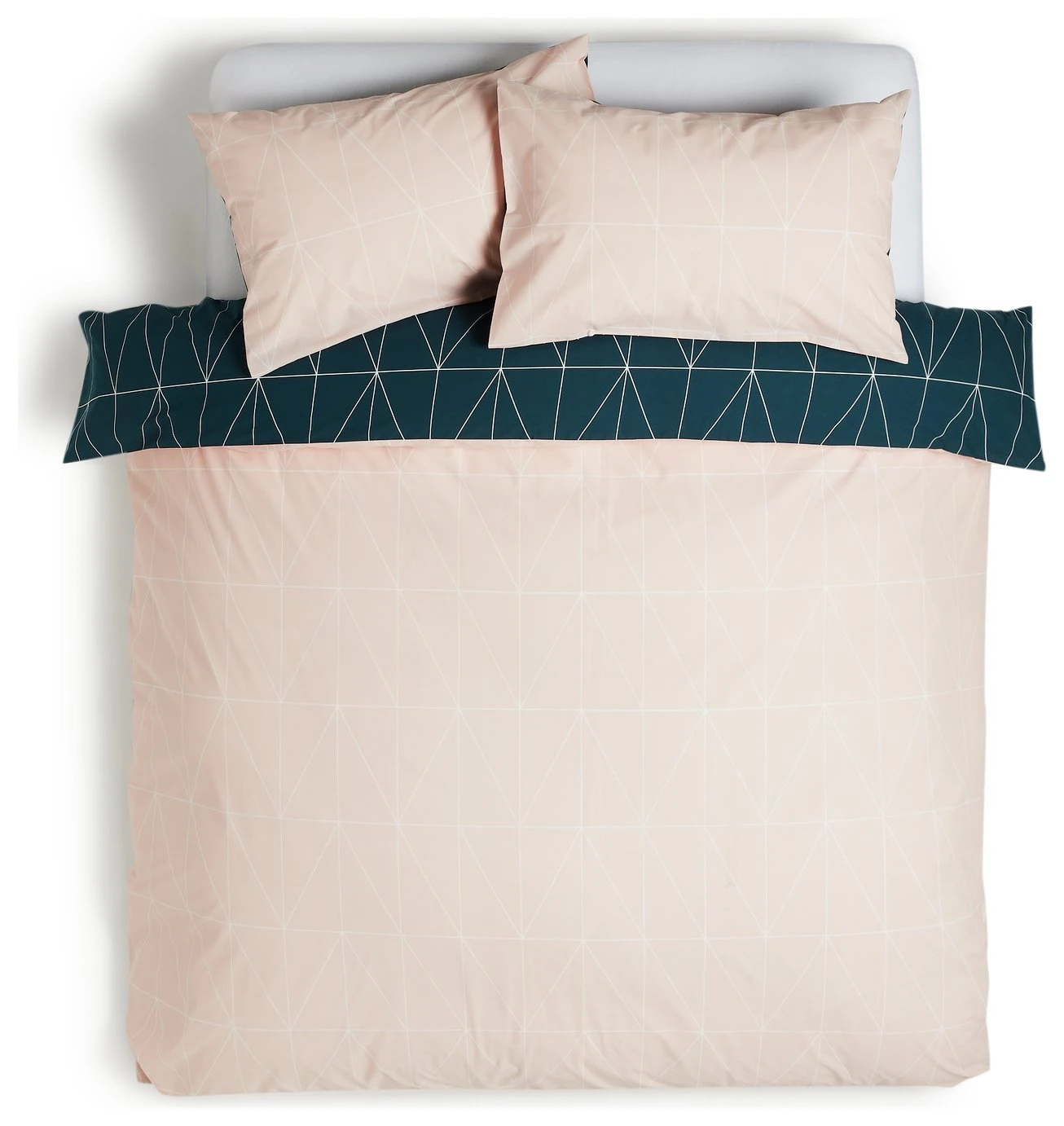 Habitat Geo Teal & Blush Reversible Bedding Set - Single - Image 5