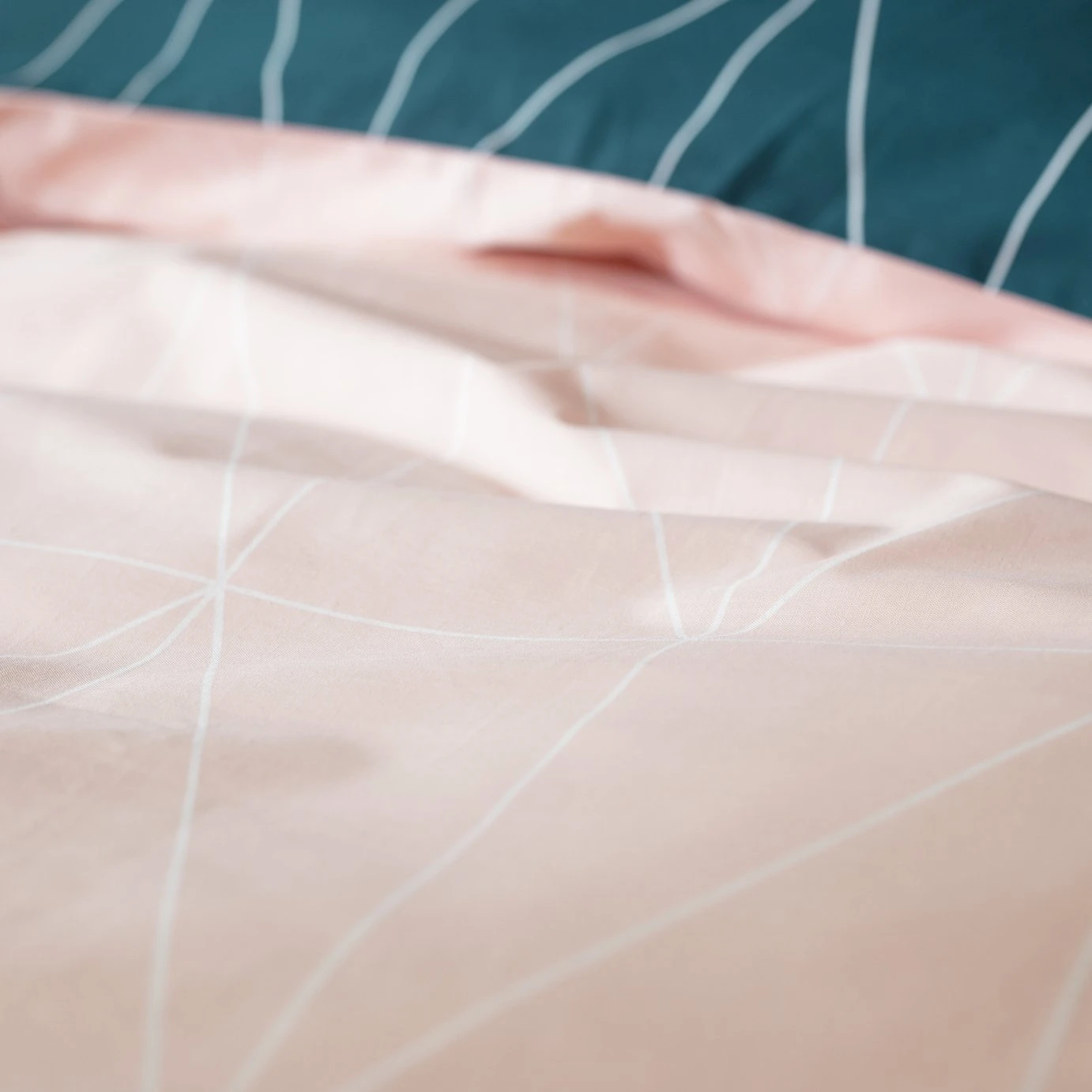 Habitat Geo Teal & Blush Reversible Bedding Set - Single - Image 6