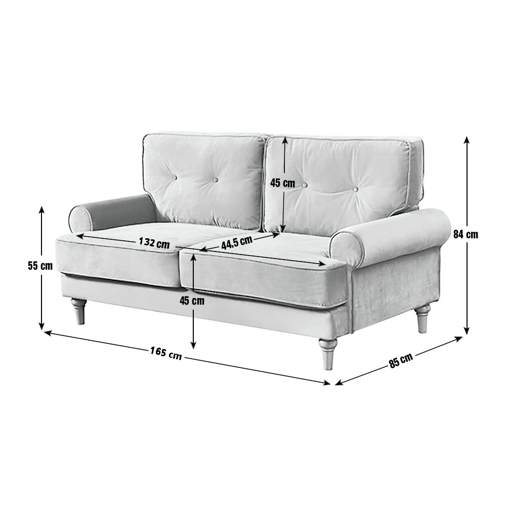 Habitat Vienna Velvet 2 Seater Sofa - Rose - Image 3
