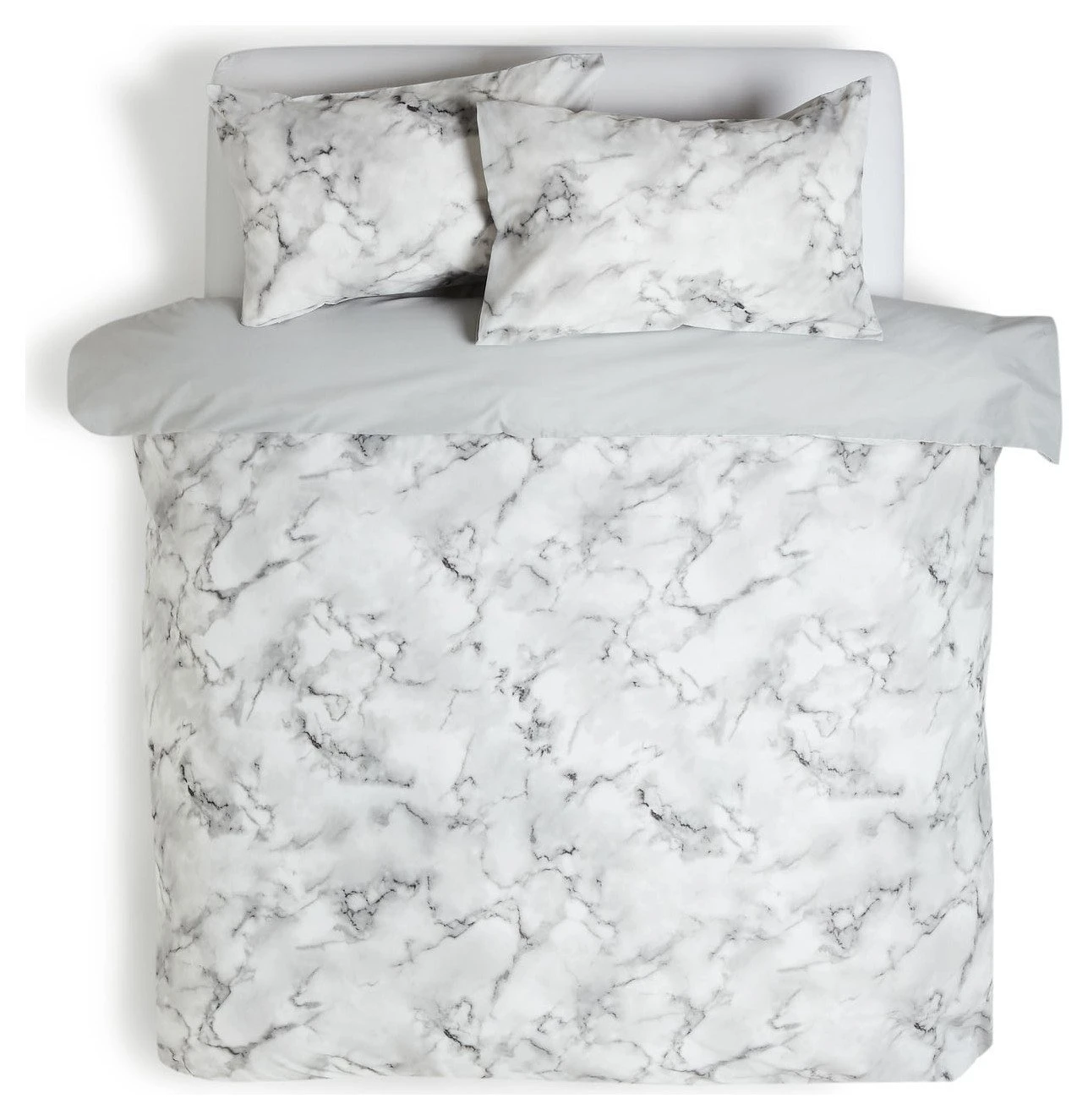 Habitat Marble White & Black Bedding Set - Single - Image 3