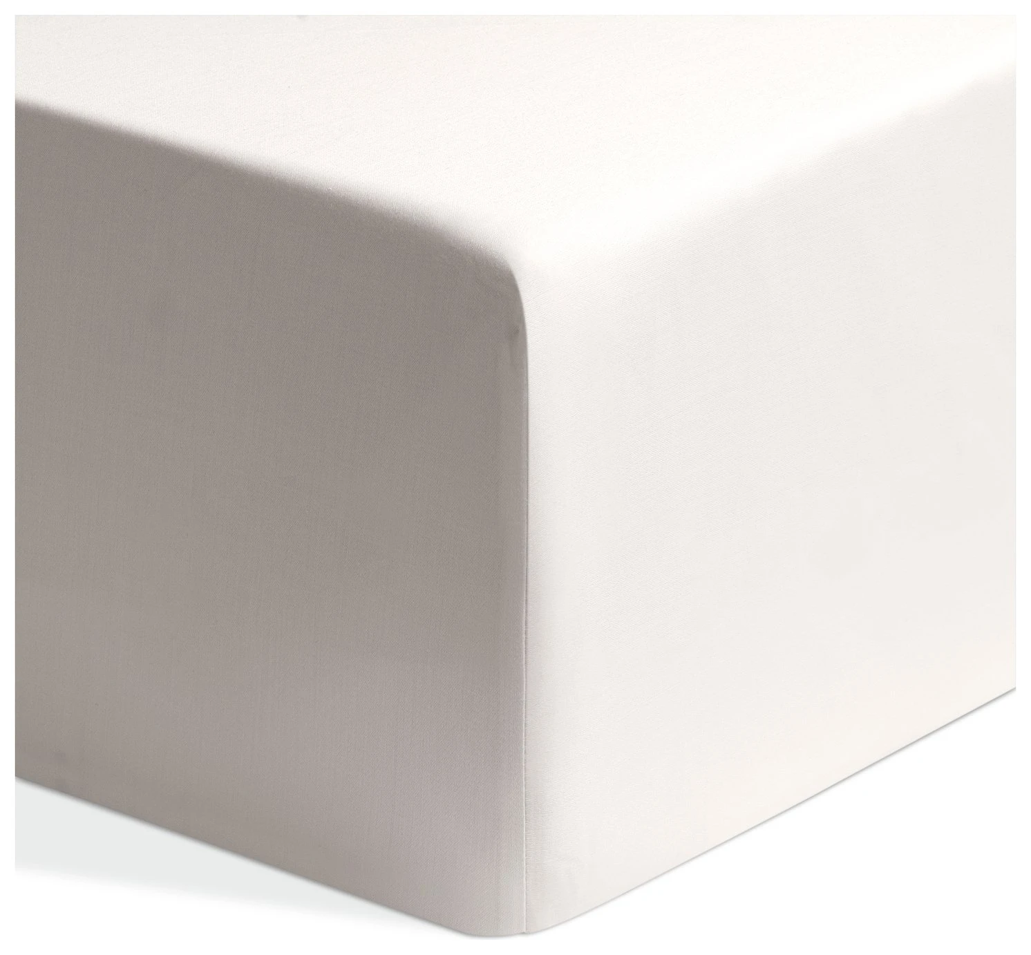 Habitat Egyptian Cotton 400TC Cream Fitted Sheet - Single