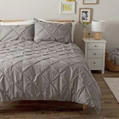 Habitat Hadley Pintuck Grey Bedding Set - Double