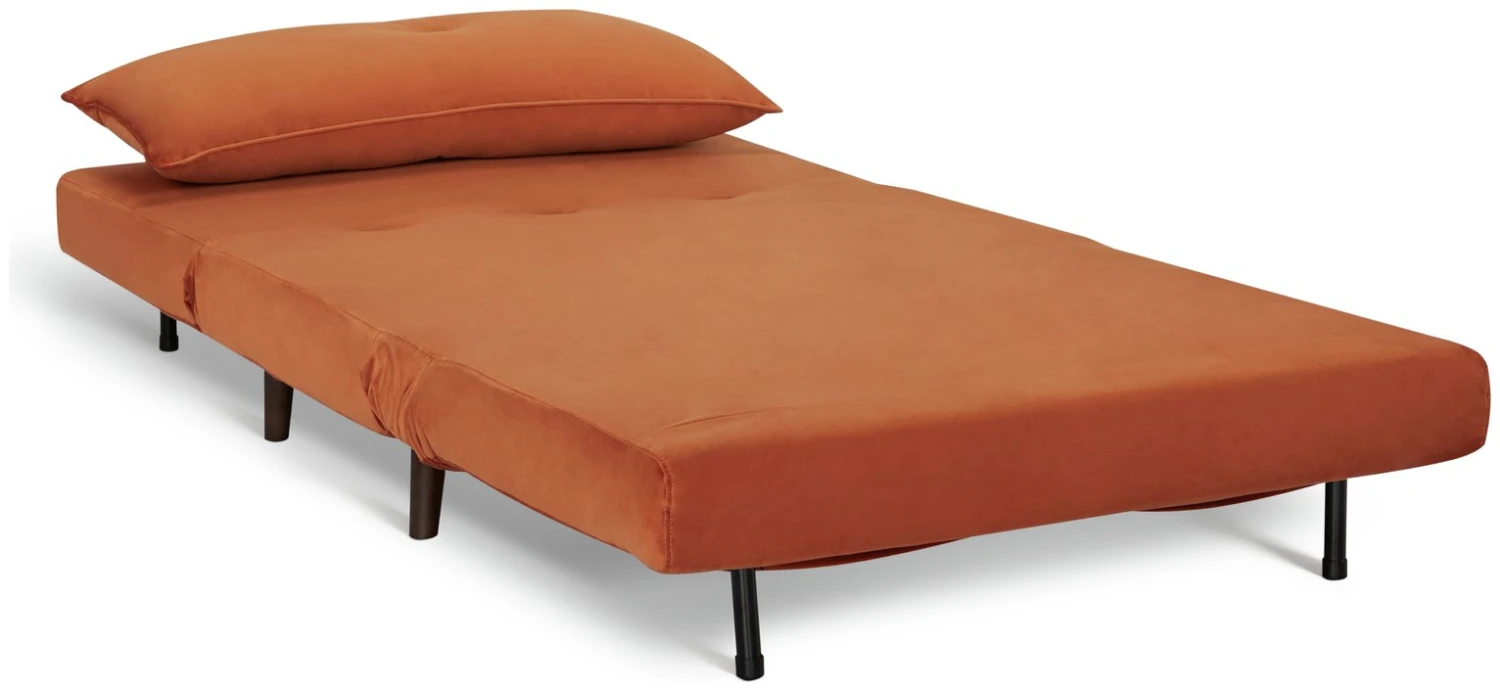 Habitat Roma Small Double Velvet Chairbed - Orange - Image 3