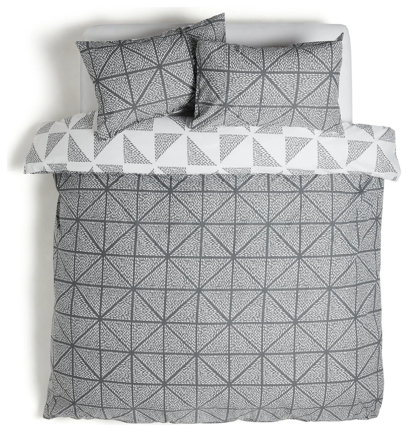 Habitat Stockholm Diamond Dash Grey Bedding Set - Single - Image 3