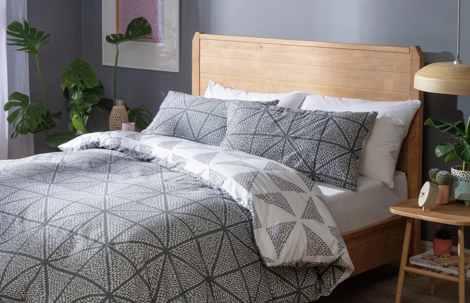 Habitat Stockholm Diamond Dash Grey Bedding Set - Single - Image 6