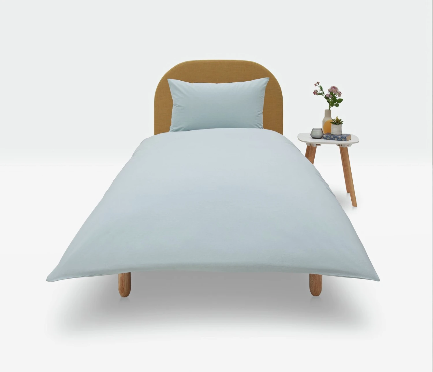 Habitat Cotton Rich Plain Duck Egg Bedding Set - Single - Image 2