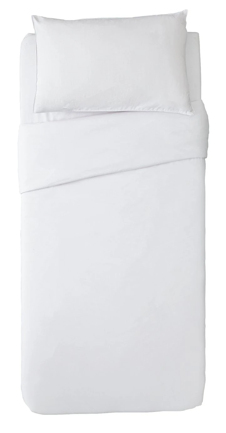 Habitat Cotton Rich Plain White Bedding Set - Single