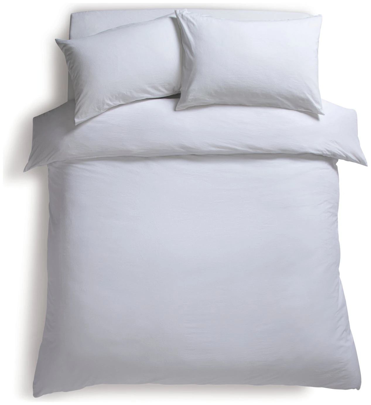 Habitat Stonewashed Cotton Plain White Bedding Set - Single - Image 3