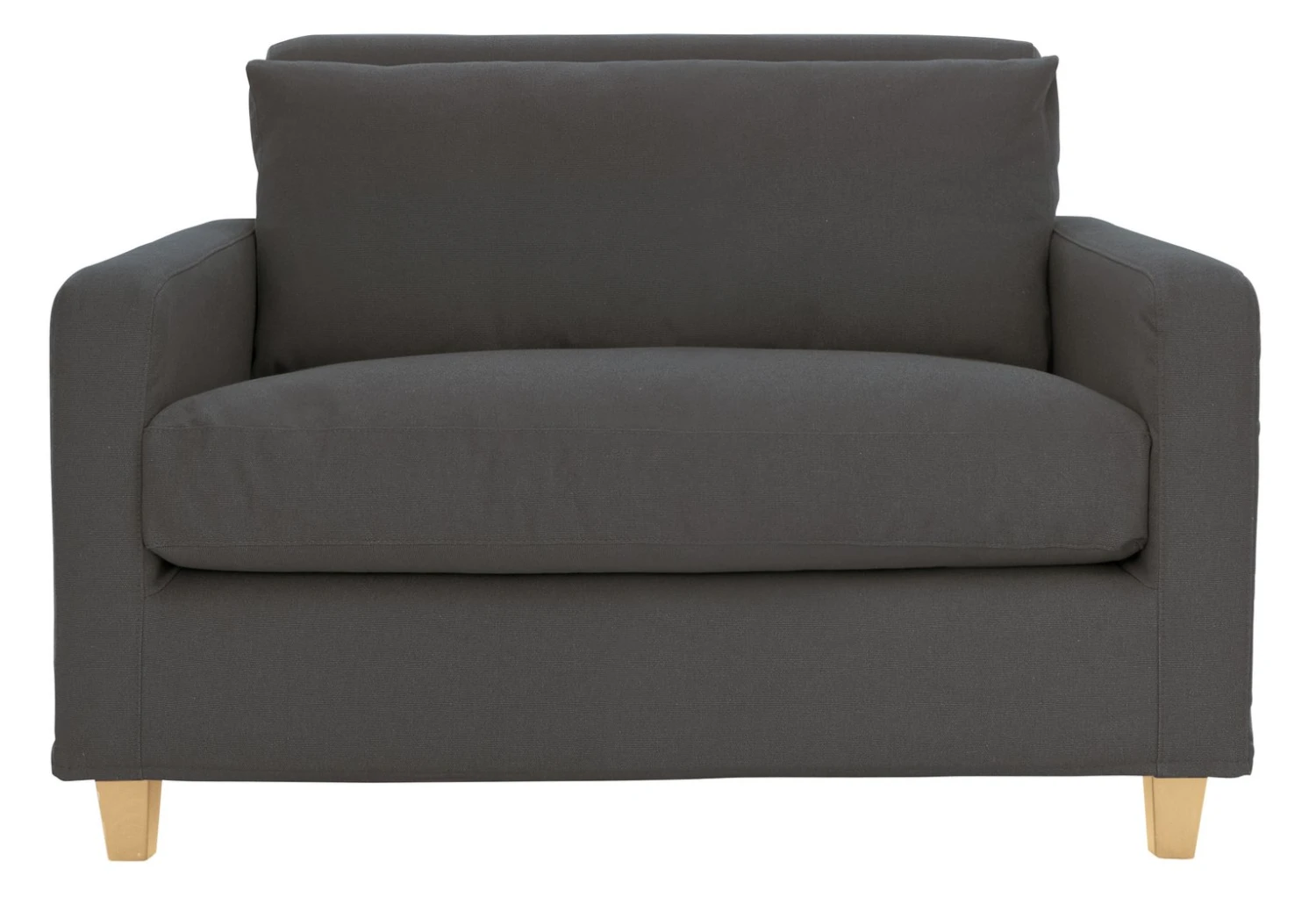 Habitat Chester Fabric Cuddle Chair - Light Feet - Charcoal