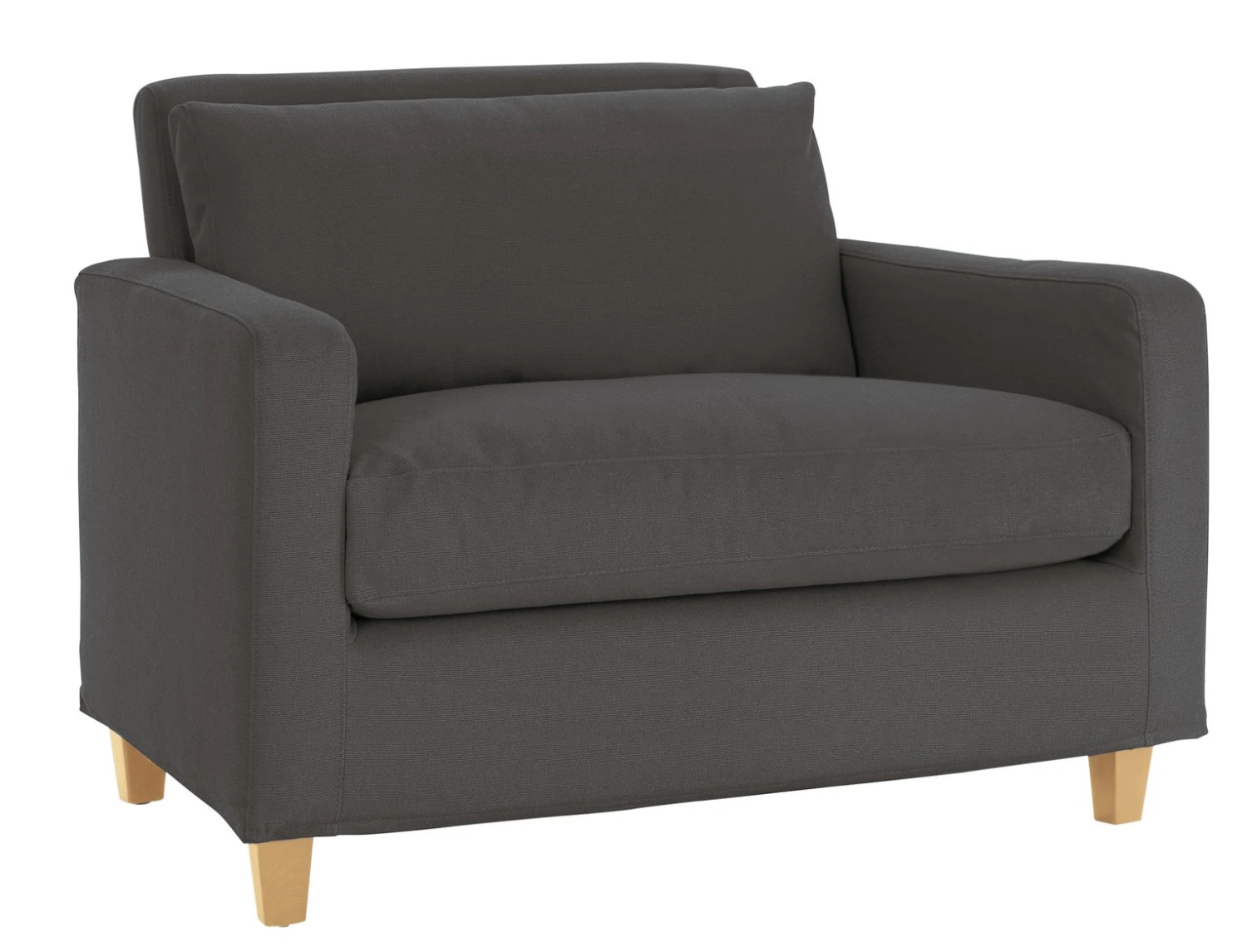 Habitat Chester Fabric Cuddle Chair - Light Feet - Charcoal - Image 3