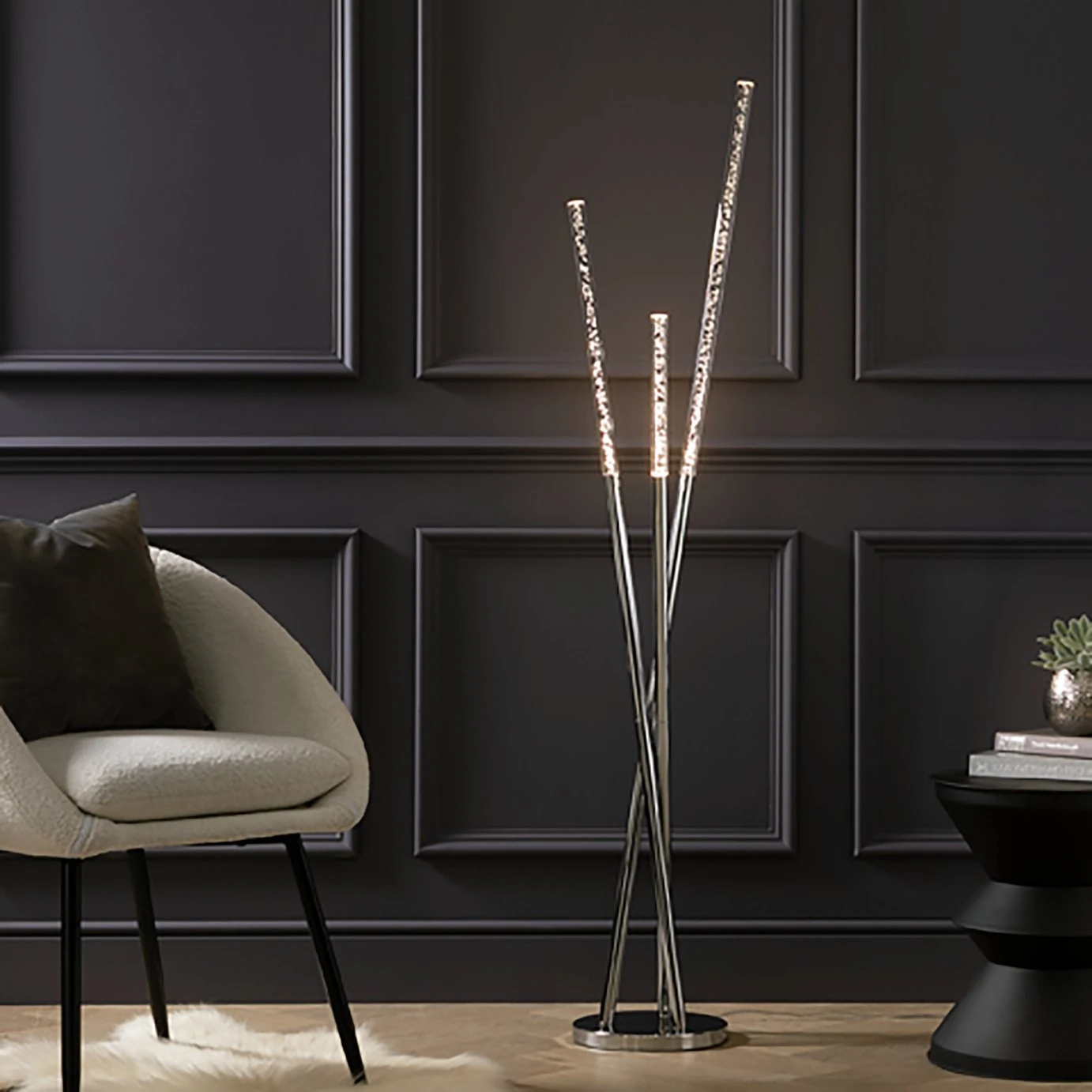 Habitat Bubble 3 Light Floor Lamp - Chrome - Image 2