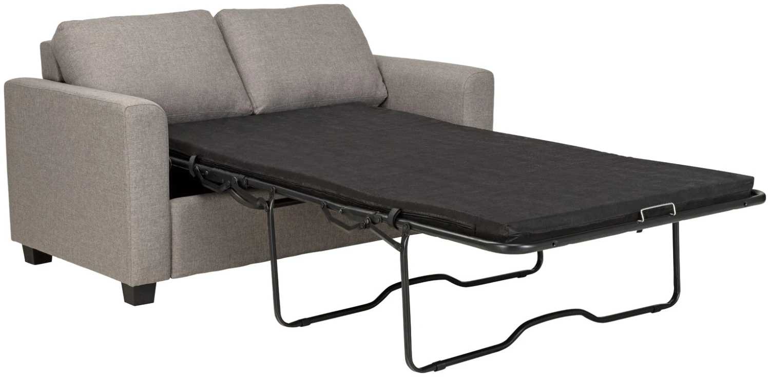 Habitat Apartment 2 Seater Fabric Sofa Bed - Light Grey - Image 2