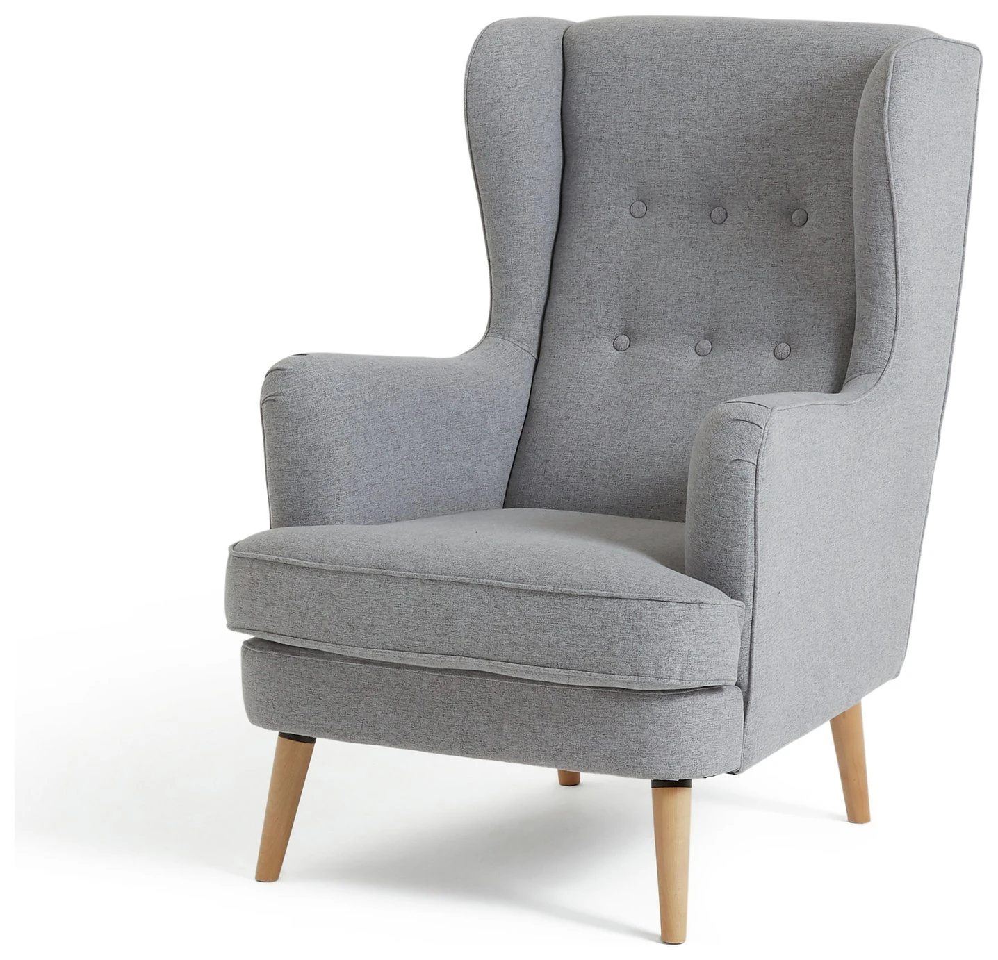 Habitat Callie Fabric Wingback Chair- Light Grey - Image 5