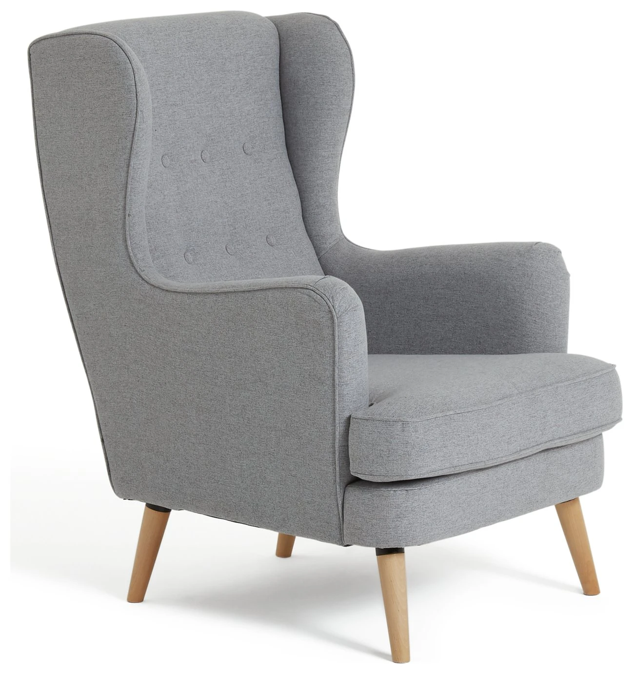 Habitat Callie Fabric Wingback Chair- Light Grey - Image 7