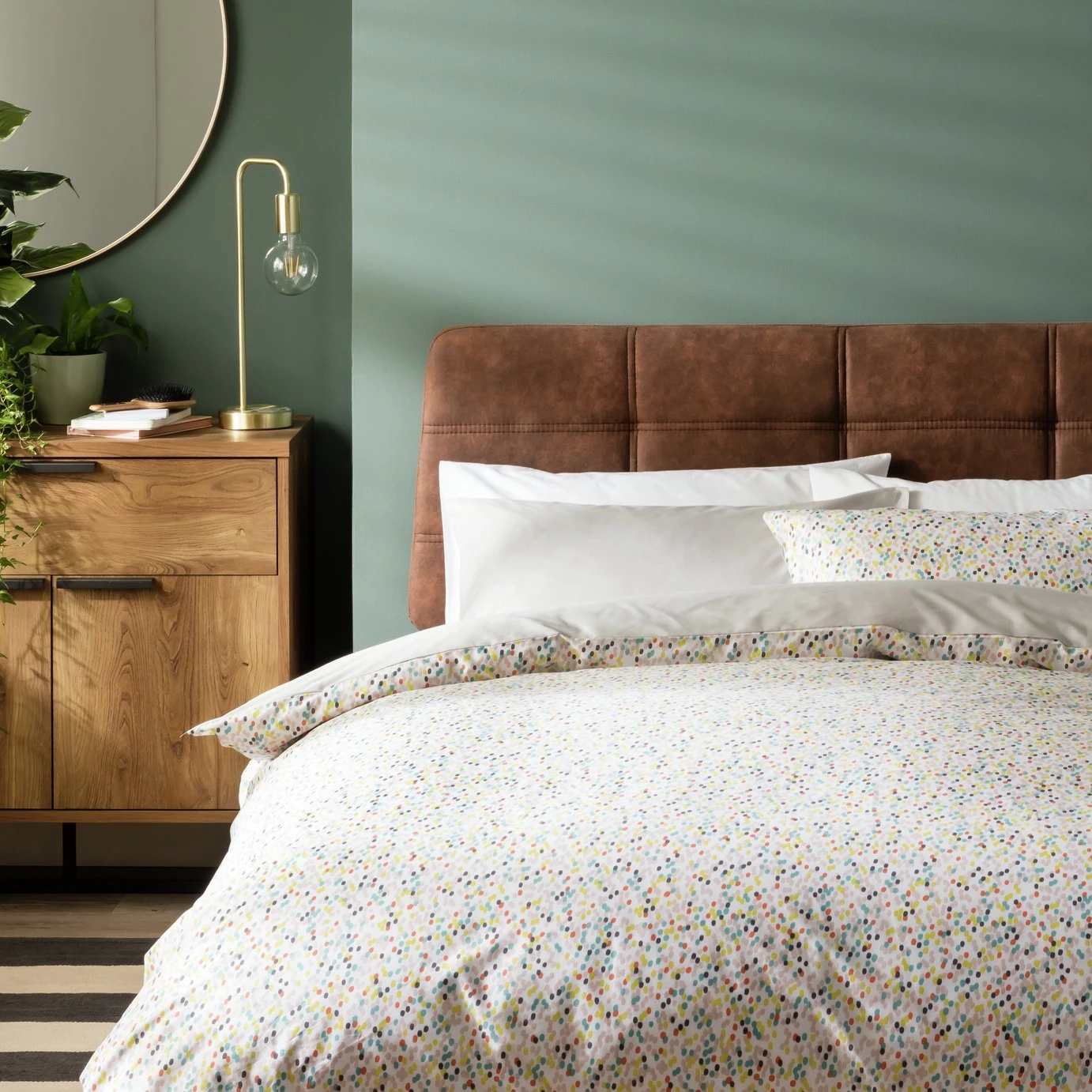 Habitat Cotton Angelica Dots Multicolour Bedding Set -Single