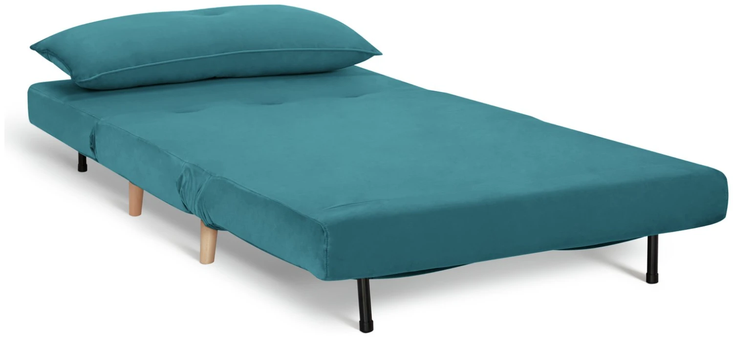 Habitat Roma Small Double Velvet Chairbed - Teal - Image 4